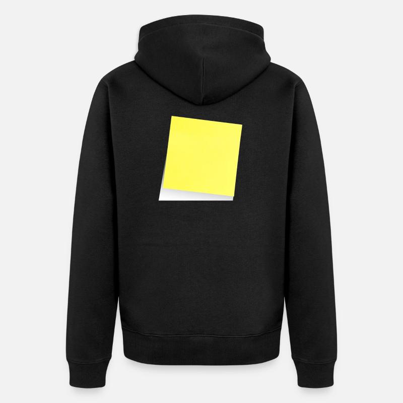 gelber Notizzettel , Klebezettel , sticky note - Unisex Premium Bio Zip Hoodie - Schwarz
