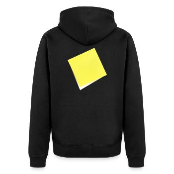 note jaune , adhésif , sticky note - Veste à capuche bio Premium Unisexe - noir - Dos - Nico (187cm)