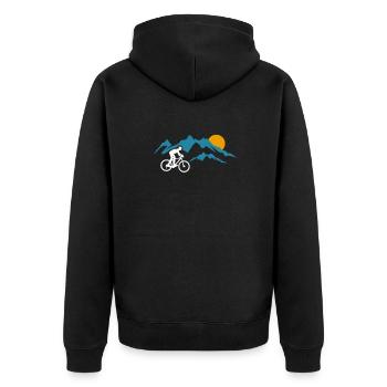 Mountain Bike Vélo Montagne Sport Idée cadeau - Veste à capuche bio Premium Unisexe - noir - Dos - Nico (187cm)