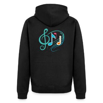 musique - Veste à capuche bio Premium Unisexe - noir - Dos - Nico (187cm)