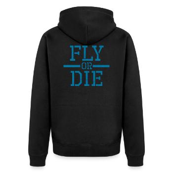 Skydiving Fallschirmspringer Geschenk Paragliding - Unisex Premium Bio Zip Hoodie - Schwarz - Hinten - Nico (187cm)