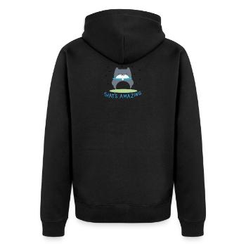 Lustiges cooles Tierchen mit Spruch that s amazing - Unisex Premium Bio Zip Hoodie - Schwarz - Hinten - Nico (187cm)