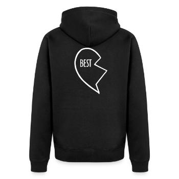 Best Friends, Best Friends, Partner Shirt, Heart - Unisex Premium Organic Zip Hoodie - black - Back - Nico (187cm)