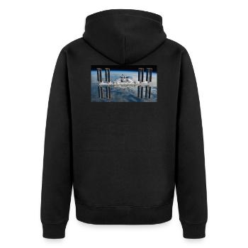 Chemise ISS - Veste à capuche bio Premium Unisexe - noir - Dos - Nico (187cm)