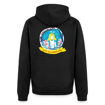 ALICE AU PAYS DES MERVEILLES - Veste à capuche bio Premium Unisexe - noir - Dos - Nico (187cm)