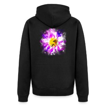 gxp abeilles sur fleur splatter aquarelle - Veste à capuche bio Premium Unisexe - noir - Dos - Nico (187cm)