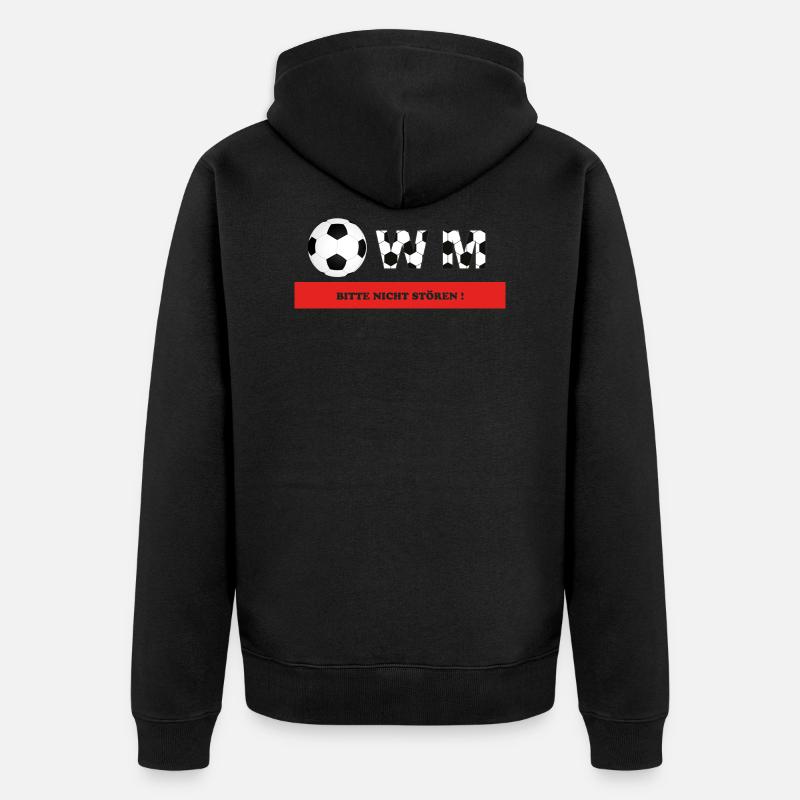 WM Bitte nicht stören! - Unisex Premium Bio Zip Hoodie - Schwarz
