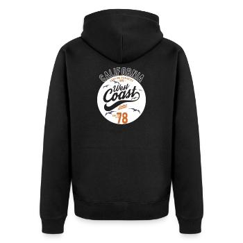 California West Coast Surfing Paradise Summer 78 - Unisex Premium Organic Zip Hoodie - black - Back - Nico (187cm)