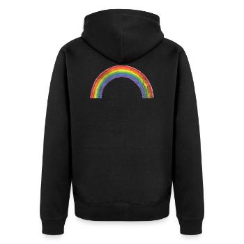 Arc-en-ciel shirt cadeau d’été soleil pluie - Veste à capuche bio Premium Unisexe - noir - Dos - Nico (187cm)