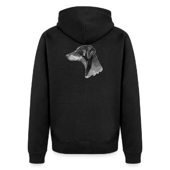 Pince Doberman - Veste à capuche bio Premium Unisexe - noir - Dos - Nico (187cm)