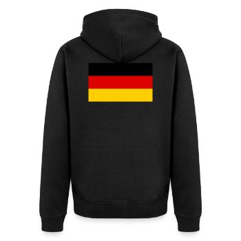Deutsche flage - Unisex Premium Bio Zip Hoodie - Schwarz - Hinten - Nico (187cm)