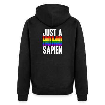 Just A Homo Sapien LGBT Idée cadeau - Veste à capuche bio Premium Unisexe - noir - Dos - Nico (187cm)
