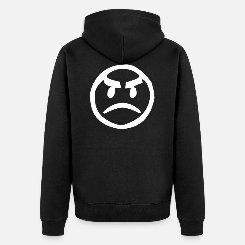 Mauvais visage souriant - Veste à capuche bio Premium Unisexe - noir