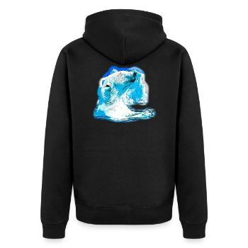 gxp polar bear polar bear enjoyer vector art - Unisex Premium Organic Zip Hoodie - black - Back - Nico (187cm)