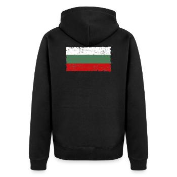 Bulgarie България drapeau used look idée de cadeau - Veste à capuche bio Premium Unisexe - noir - Dos - Nico (187cm)