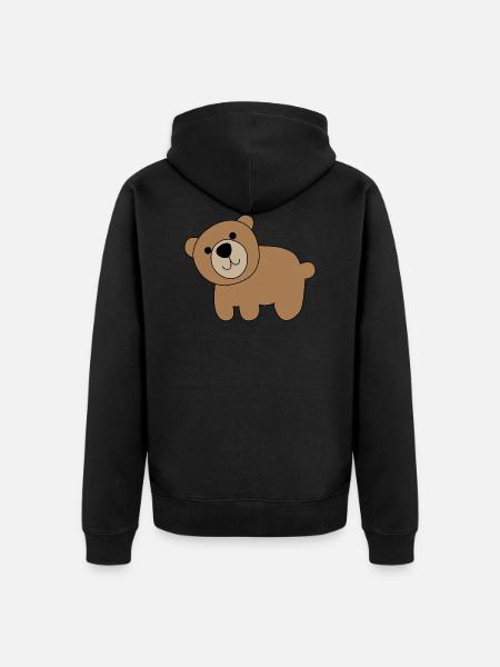 bear - Unisex Premium Organic Zip Hoodie - black