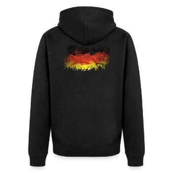 Germany Flag Vintage Soccer Fans Stadium - Unisex Premium Organic Zip Hoodie - black - Back - Nico (187cm)