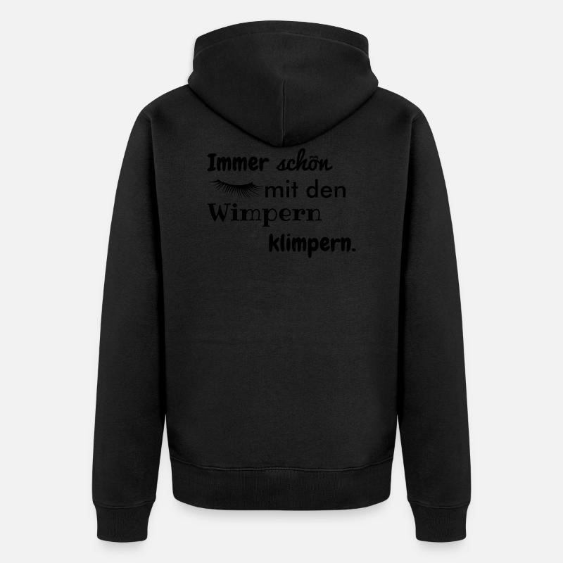 wimpern klimpern - Unisex Premium Bio Zip Hoodie - Schwarz