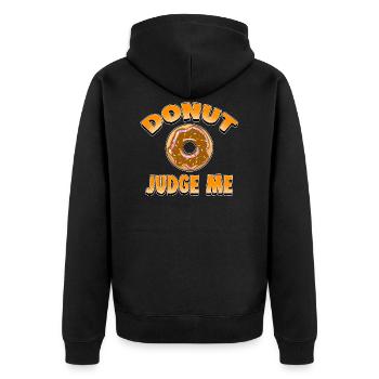 Cool donut party shirt. - Unisex Premium Organic Zip Hoodie - black - Back - Nico (187cm)