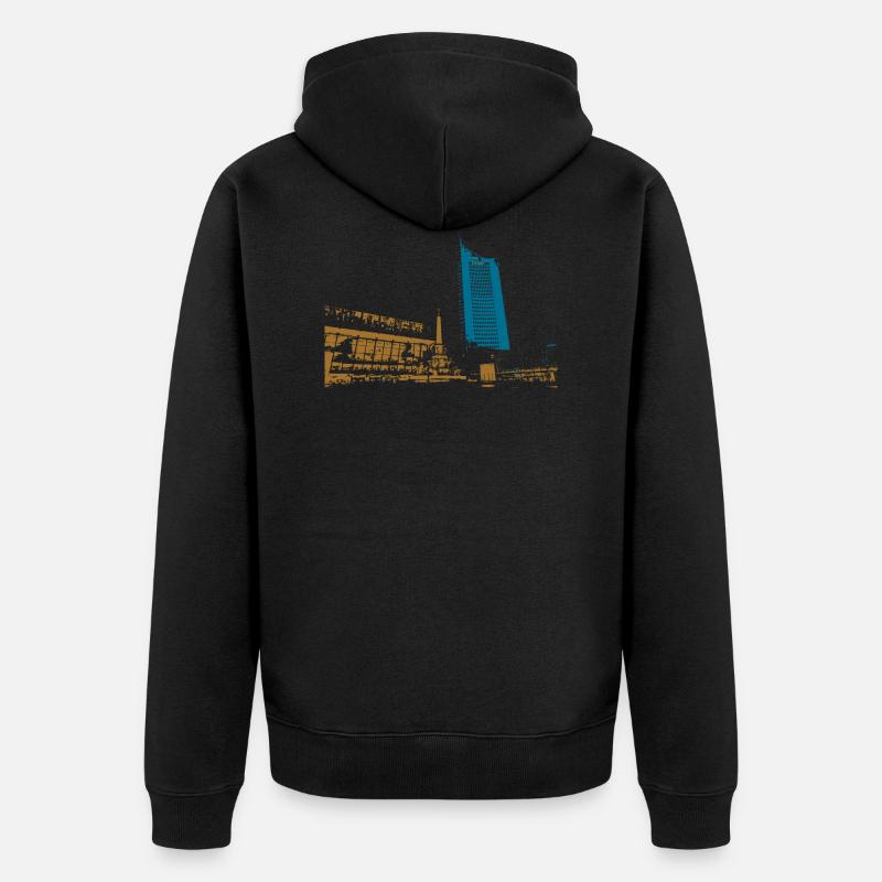 Leipzig Gewandhaus Uni Riese Geschenkidee - Unisex Premium Bio Zip Hoodie - Schwarz