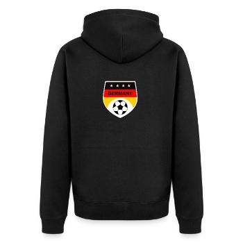 Fussball Weltmeisterschaft Wappen Germany - Unisex Premium Bio Zip Hoodie - Schwarz - Hinten - Nico (187cm)
