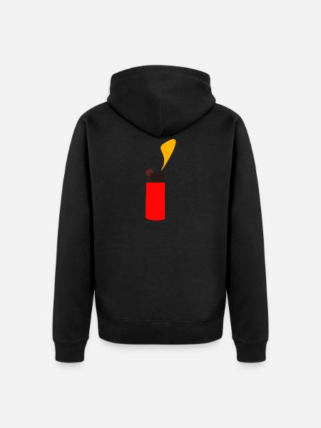 Feuerzeug Design als Geschenkidee - Unisex Premium Bio Zip Hoodie - Schwarz
