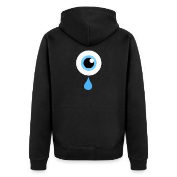 Klassisches ursprüngliches Paroxysmen-Logo - Unisex Premium Bio Zip Hoodie - Schwarz - Hinten - Nico (187cm)