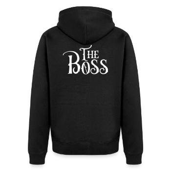 Matching Shirts For Couples - Men - Unisex Premium Organic Zip Hoodie - black - Back - Nico (187cm)