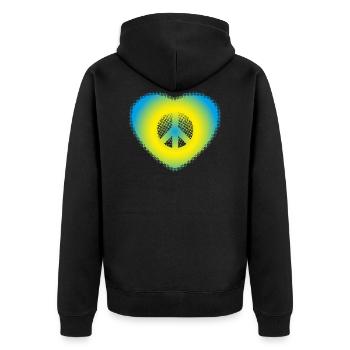 Peace (Hearts Edition) - Unisex Premium Organic Zip Hoodie - black - Back - Nico (187cm)