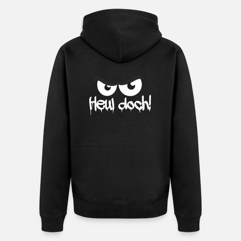 Heul doch! Böser Blick - Unisex Premium Bio Zip Hoodie - Schwarz