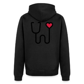 Stethoscope listening device - Unisex Premium Organic Zip Hoodie - black - Back - Nico (187cm)