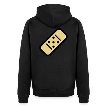 Comic Pflaster - Unisex Premium Bio Zip Hoodie - Schwarz - Hinten - Nico (187cm)
