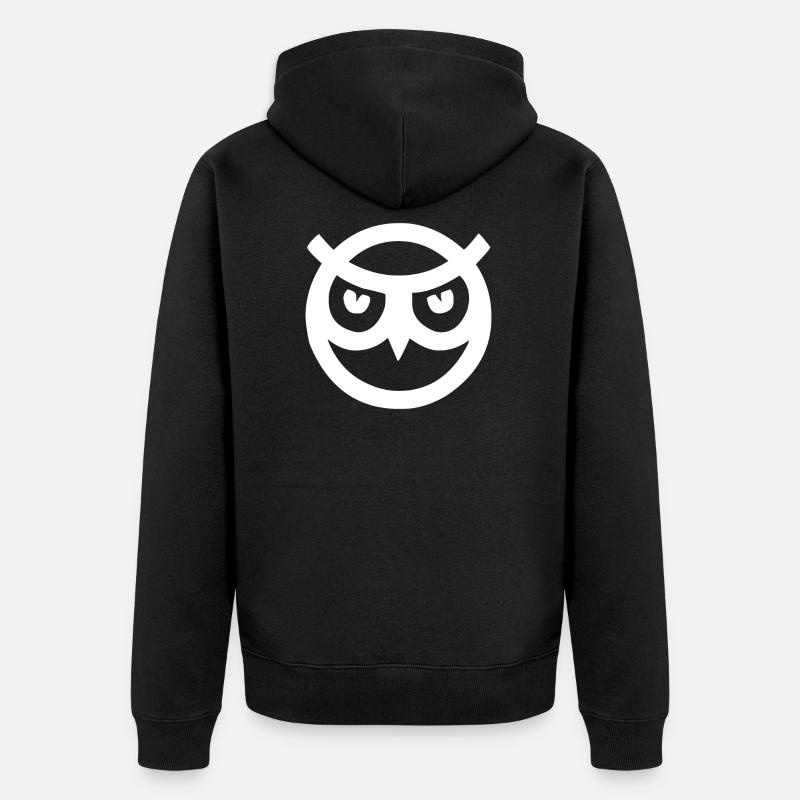Böse Eule - Unisex Premium Bio Zip Hoodie - Schwarz