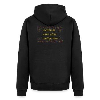 Peut-être que tout sera un dicton - Veste à capuche bio Premium Unisexe - noir - Dos - Nico (187cm)