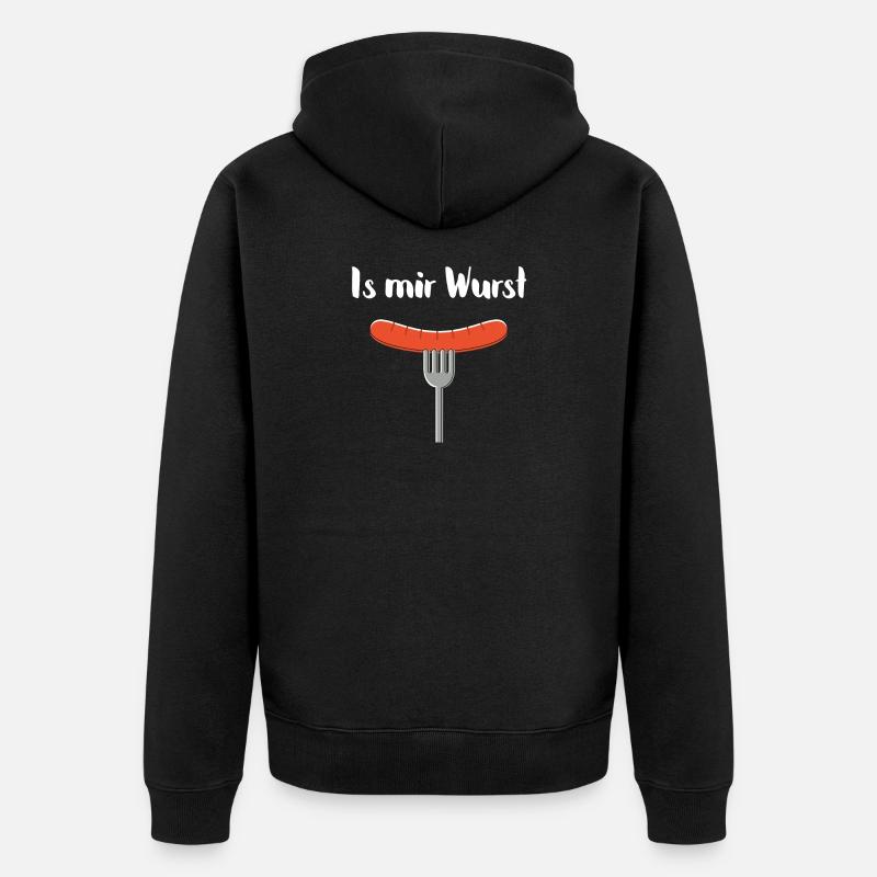 Is mir Wurst - Unisex Premium Bio Zip Hoodie - Schwarz