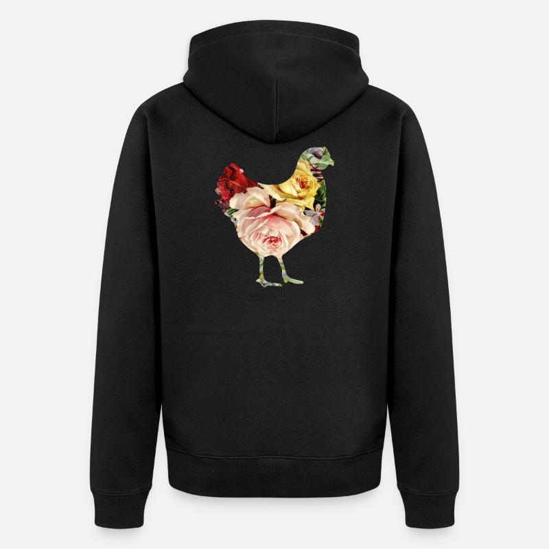 poulet fleur - Veste à capuche bio Premium Unisexe - noir