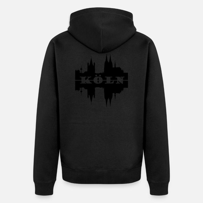Silhouette de Koeln skyline - Veste à capuche bio Premium Unisexe - noir
