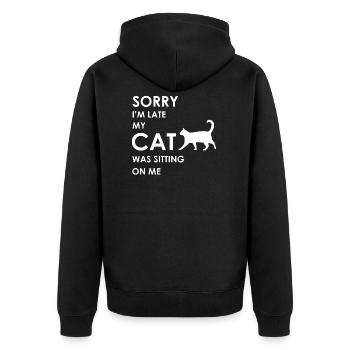 Chat, Chats, Chats, Fétuvière - Veste à capuche bio Premium Unisexe - noir - Dos - Nico (187cm)