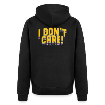 I Dont Carem Typography - Unisex Premium Organic Zip Hoodie - black - Back - Nico (187cm)