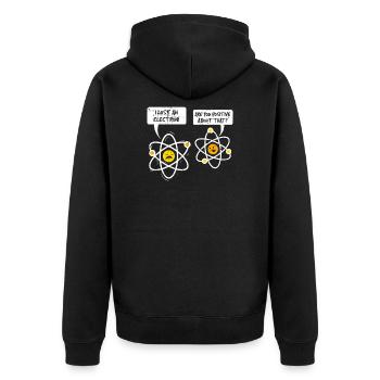 WITZ ATOMIQUE DRÔLE | NERD ÉLECTRON POSITIF DRÔLE - Veste à capuche bio Premium Unisexe - noir - Dos - Nico (187cm)