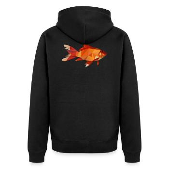 Goldfish vector - Unisex Premium Organic Zip Hoodie - black - Back - Nico (187cm)
