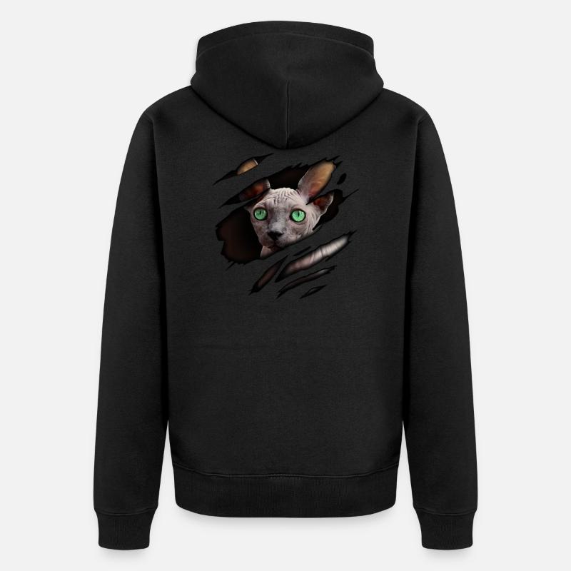 Chat Sphynx en moi - Veste à capuche bio Premium Unisexe - noir