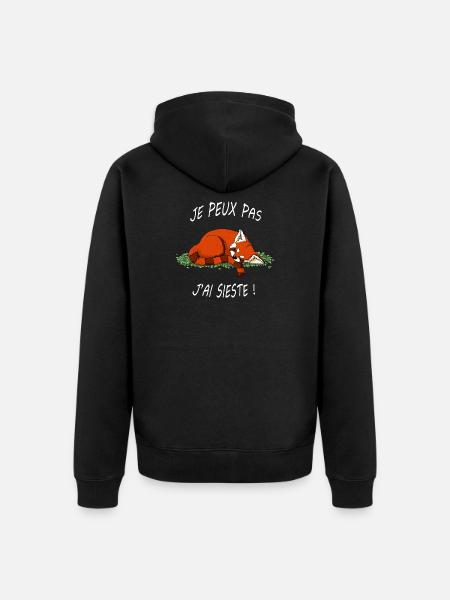 panda roux - Veste à capuche bio Premium Unisexe - noir