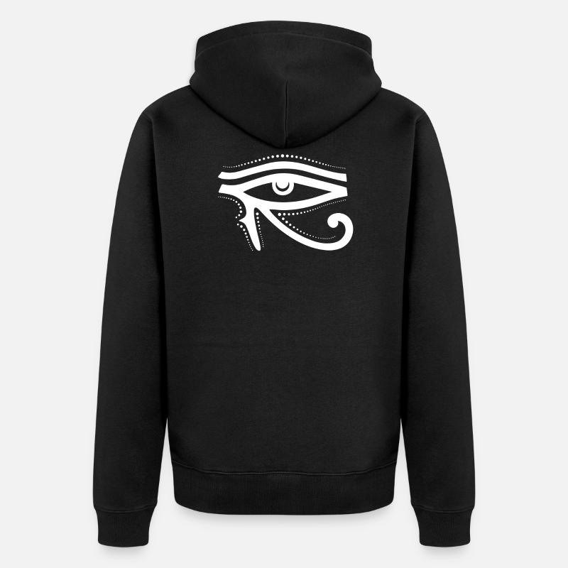 Oeil droit d'Horus - Veste à capuche bio Premium Unisexe - noir