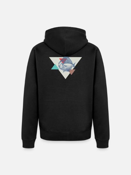 Conception de triangle de poisson - Veste à capuche bio Premium Unisexe - noir