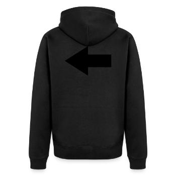 Flèche à gauche - Veste à capuche bio Premium Unisexe - noir - Dos - Nico (187cm)