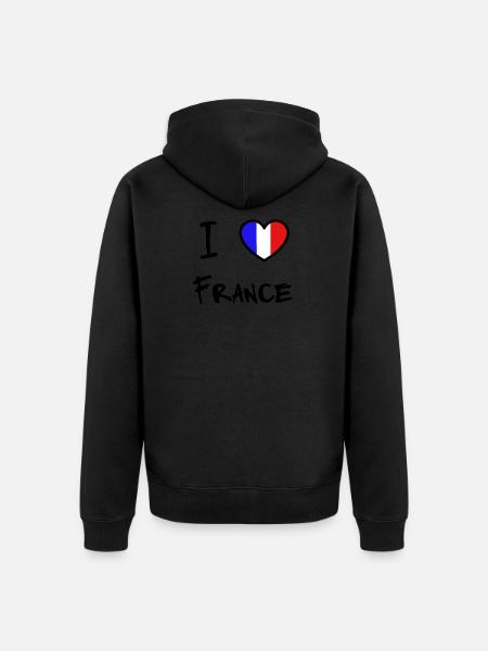 france - Unisex Premium Organic Zip Hoodie - black