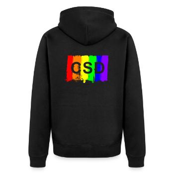 csd brush - Unisex Premium Organic Zip Hoodie - black - Back - Nico (187cm)