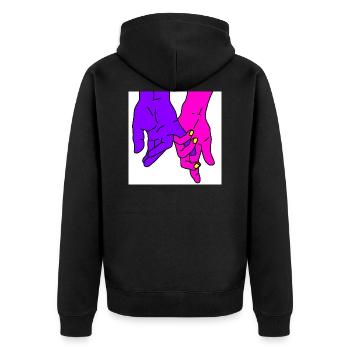 mains pourpres - Veste à capuche bio Premium Unisexe - noir - Dos - Nico (187cm)