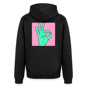 ok rose - Veste à capuche bio Premium Unisexe - noir - Dos - Nico (187cm)